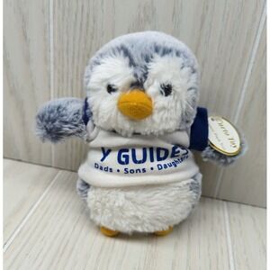 Curto Toy small Plush Gray white penguin wears Y Guides t-shirt W/Tags Dads sons